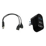 S 3 180 De Rotação Usb 2.0 Usb Para Fêmea Y Splitter