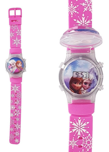 Reloj Niñas Digital Luces Tapa Infantil Elsa Frozen 3d