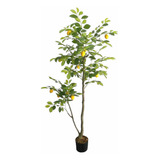 Planta Árbol Artificial De Limón Con Limón 160cm + Maceta