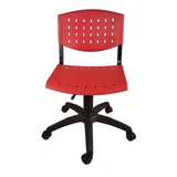 Silla Giratoria Operativa Pc Escritorio Regulable Oficina Color Rojo