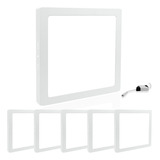 Kit 6 Plafon Sobrepor Painel De Led 25w Quadrado Morno Cor Branco/neutro 110v/220v