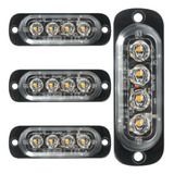 Kit 4 Strobo Automotivo 4 Leds + 16 Funções 12v/36v Guincho 