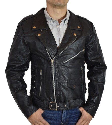 Chamarra De Hombre Bicker/rocker En Piel 100% Original