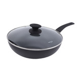 Sartén Antiadherente Wok 28 Cm Con Tapa Vidrio Cocina Olla