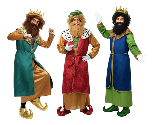 3 Traje Rey Mago Kit Set Melchor Gaspar Baltazar 6 Enero | Envío gratis