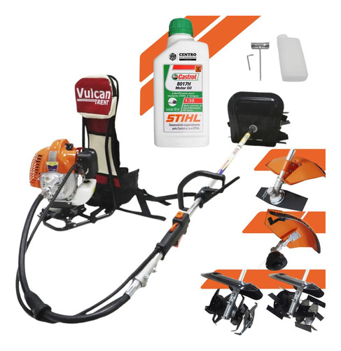 Roçadeira Vulcan Multifuncional Costal 43cc + Óleo Stihl