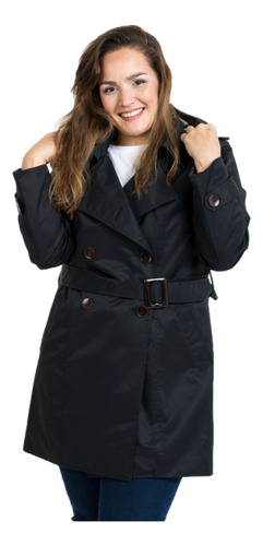 Piloto Mujer Impermeable Trench Capucha   Talles Grandes