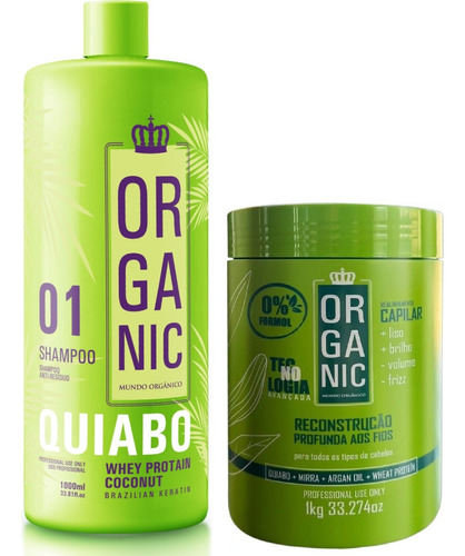 Btx Capilar Orgânico Blend Quiabo Sem Formol 1kg + Shampoo