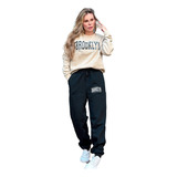 Conjunto Moletom Feminino Flanelado Brooklyn Inverno Barato