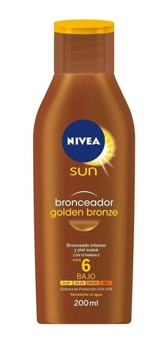 Bronceador Golden Bronze Nivea Sun Fps 6 200 Ml