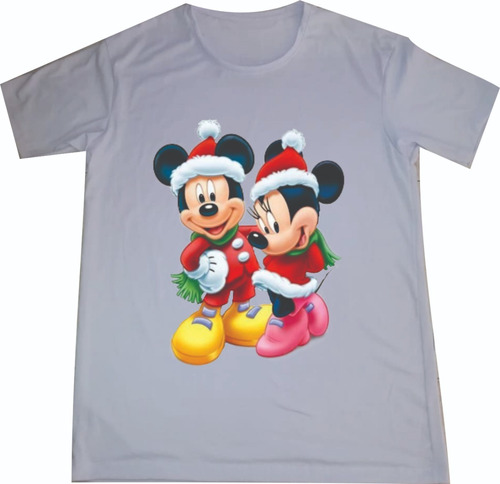 Camisetas Navideñas Navidad Mickey Mouse Y Minnie Mouse 