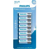 16 Pilhas Bateria Aa Pequena 2a Alcalina Philips 1 Cartela