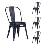 Kit 4 Cadeiras Tolix Iron Design Industrial - Cores
