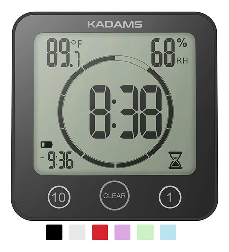Reloj Digital De Pared Kadams, Para Baño/ducha/cocina, Ip 24