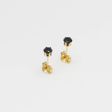 Aretes Para Hombre Topo Circón En Oro Laminado De 18k 