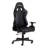 Cadeira De Escritório Max Racer Tactical Gamer Ergonômica  Preta Com Estofado De Pu