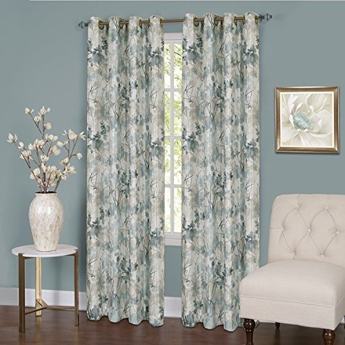   Mist Tranquil Lined Grommet Window Curtain Panel  50 ...
