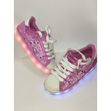 Zapatillas Addnice Velvet Plataforma Luces Led N°32 (22 Cm)