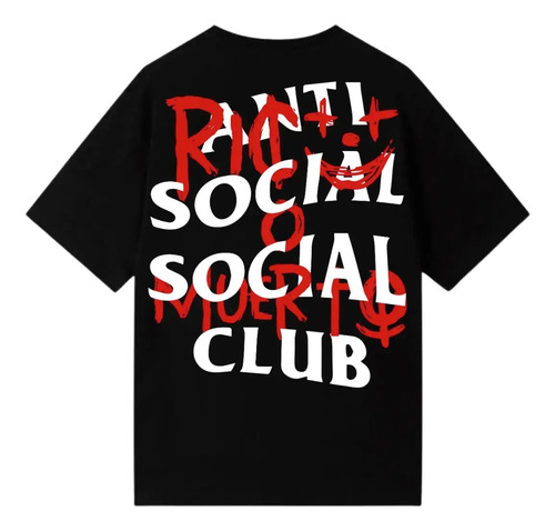 Playera Anti Social Club Rico O Muerto Víctor Mendivil