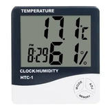 Termómetro Digital Ambiente Humedad Reloj Higrometro Alarma