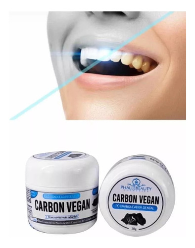 Pó Branqueador Clareador De Dente Carbon Vegan Phállebeauty