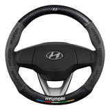 Funda De Volante Redonda De Fibra De Carbono Para Hyundai