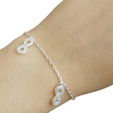 Pulsera Plata 925 Zircon Infinitos Mujer Regalo Aniversario