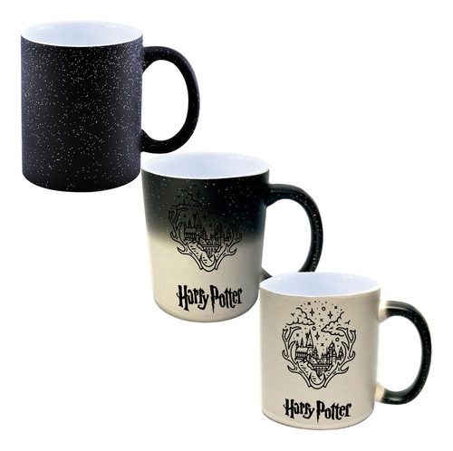 Caneca Magica Glitter Harry Potter Castelo