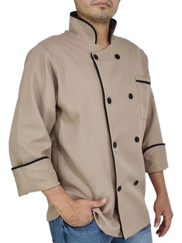 Filipina Chef Hombre Beige Con Negro En Poliéster