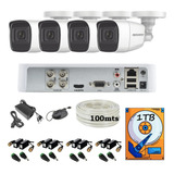 Kit 4 1080p Epcom Audio Metal 100mts Utp 1tb