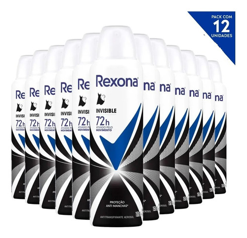 Kit C/12 - Desodorantes Rexona Invisible Feminino 150ml