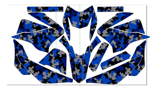 Stickers Para Xtz125 Camuflaje Azul