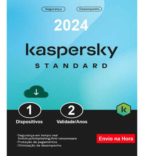 Kaspersky Antivírus Standard 1 Dispositivo 2 Anos