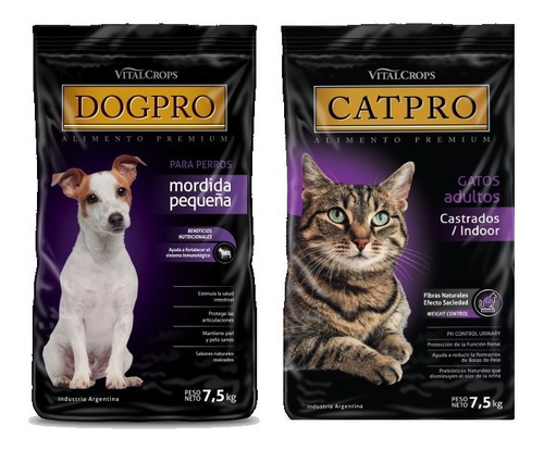 Combo Catpro Indoor + Dogpro Adulto Mordida Pequeña X 7.5kg