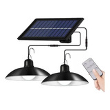 Lámpara Solar Colgante 4800 Mah Lámpara Solar De 2 Cabezales