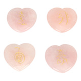 Piedras De Chakra, 4 Unidades, De Cuarzo Rosa Con Forma De C