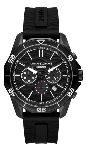 Reloj Hombre Ax Spencer De Silicon 44mm Correa Negro