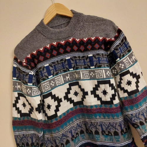 Sweater Pullover De Alpaca Tejido Doble Abrigado Inti