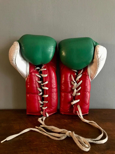 Guantes De Box Vintage Marca Campeón Bandera De Mexico !!!