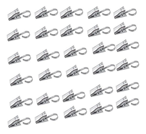 50 Clips Metálicos Para Cortinas, Ganchos Para Cortinas, W