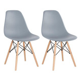 Kit 2 Cadeiras Charles Eames Cozinha Wood Eiffel Dsw Av Cor Da Estrutura Da Cadeira Cinza Médio