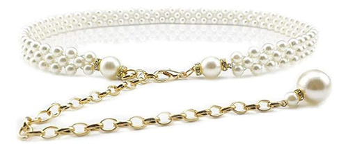 Cadena De Cintura De Metal Decorativa Con Perlas De Moda Par