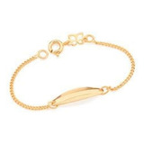 Pulseira Para Bebês Com Plaquinha Folheado Ouro 12cm 550305 Comprimento 12 Cm Cor Dourado Diâmetro 0 Cm