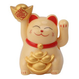 Mini Estatueta Gato Sorte Japonês Amuleto Riqueza Dinheiro