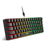 Mini Teclado Para Juegos Hxsj V200 Wired K68 Rgb Streamer De