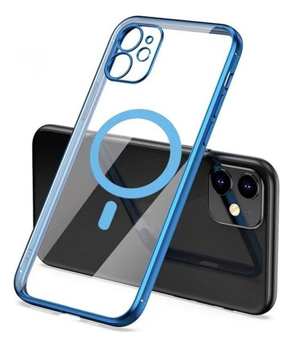 Carcasa De Silicona Transparente Con Magsafe Para iPhone