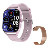 Reloj Smartwatch Mujer Rosa Dt99 Amoled Salud Doble Malla