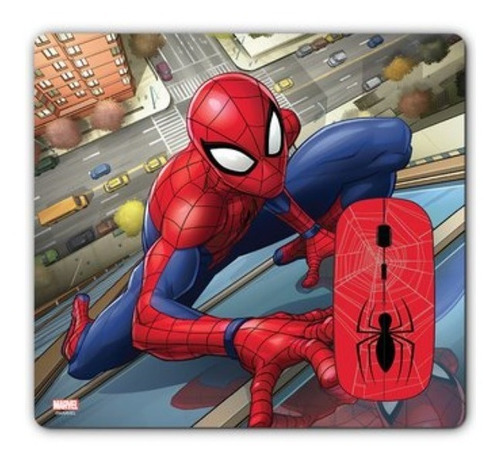Mouse Inalambrico Optico Usb Y Pad Spiderman Marvel