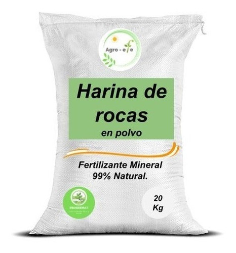 Harina De Rocas 20 Kg Reconstituyente De Suelos De Cultivo