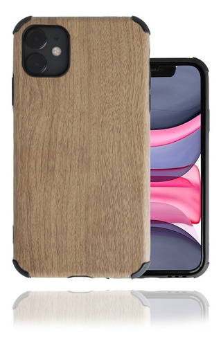 Protector Silicón Case Para iPhone 7 8 Xr 11 Pm Tipo Madera